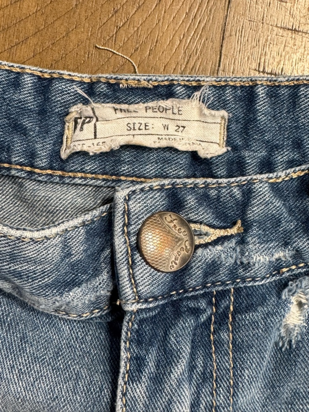 Free People High waisted Distressed Denim Shorts| 27 - Picture 3 of 3